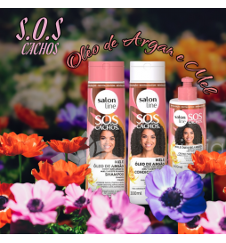 Kit SOS Cachos Mel e Argan 300ml – Salon Line